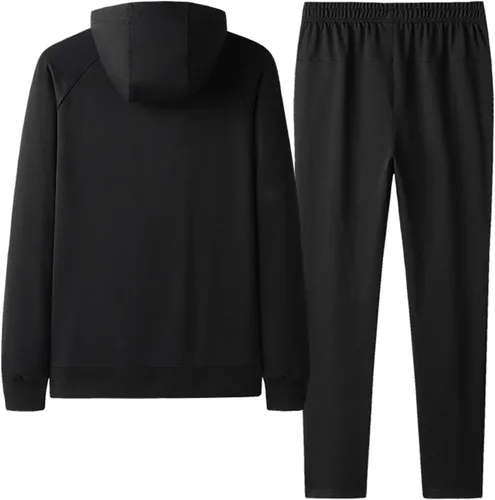 Miniatura 2 de DOSLAVIDA Conjunto de 2 piezas de chándal deportivo para hombre, de manga larga, con cremallera completa, con capucha