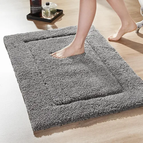 Deconovo Alfombra de baño antideslizante, ultrasuave, de secado rápido, súper absorbente, lavable a máquina, alfombra de felpa prémium para baño y