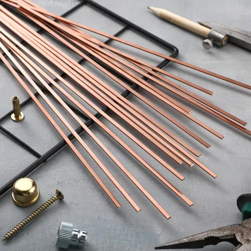 Miniatura 5 de Tandefio 40 varillas de soldadura AWS BCup-1 de cobre fosforado, soldadura de cobre fosforado, aleaciones de soldadura de cobre plano, varillas