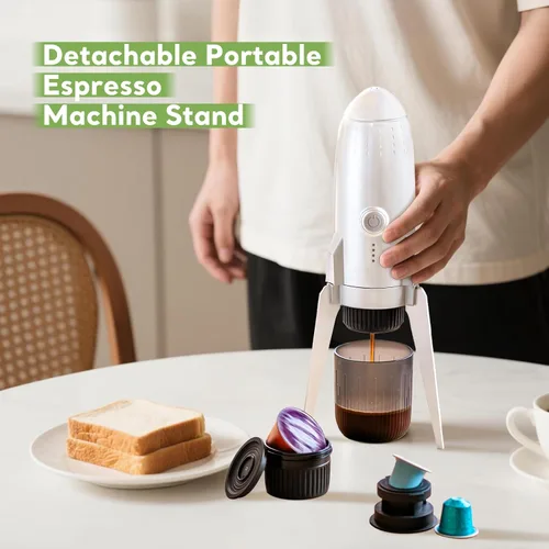 Miniatura 3 de Máquina de café espresso portátil 3 en 1 sobre la marcha, cafetera eléctrica de autocalentamiento, mini cafetera de mochilero compatible