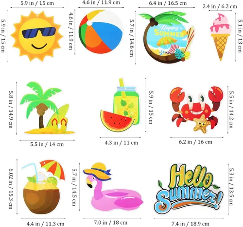 Miniatura 4 de Abaodam 10 piezas de remolinos colgantes para fiesta de verano en la piscina, decoración de fiesta de cumpleaños temática de playa, 10