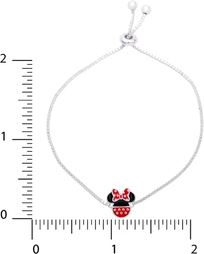 Miniatura 6 de Disney Mickey and Minnie Mouse Lariat Bracelet, Sterling Silver
