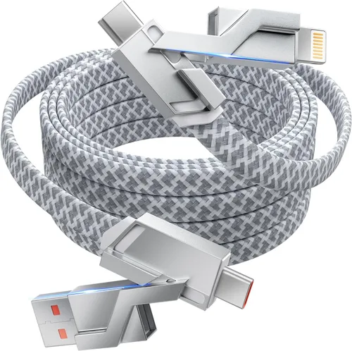 Miniatura 15 de Cable de Carga 4 en 1 de Carga Rápida de 65W, Cable USB C 4 en 1 Cable de Carga Múltiple USB con Chip E-Mark, Cable Cargador Múltiple para iPhone