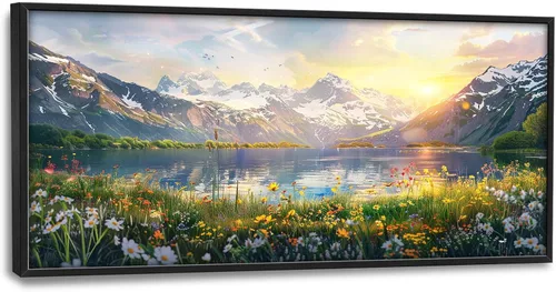 Miniatura 19 de Arte de pared grande de soldado para sala de estar, bandera patriótica de Estados Unidos, decoración en lienzo con marco militar, impresiones