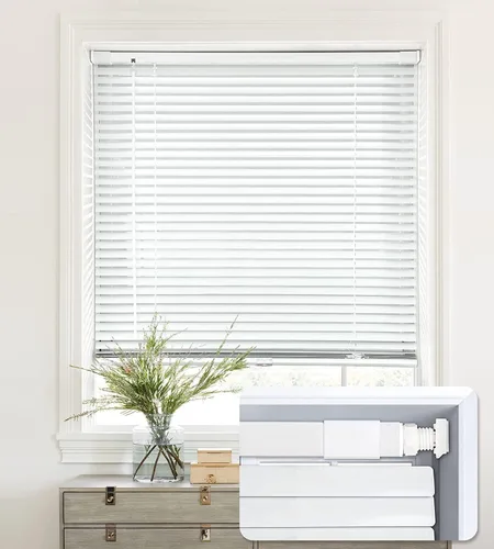 Miniatura 14 de LazBlinds Mini Persianas de Aluminio de 1", Sin Herramientas-Sin Taladro, Persianas Sin Cordón para Ventanas Interiores, Persianas Horizontales