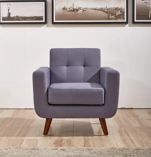 Miniatura 35 de Jenny - Sillón de tela de lino copetudo, cómodo, moderno, tapizado, para sala de lectura, club, bohemio, para sala de estar, dormitorio y espacios