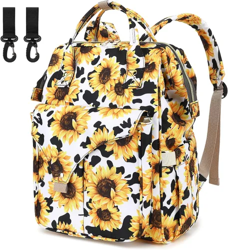 Miniatura 8 de Mochila de pañales de mariposa para bebés, niñas y niños, gran capacidad, multifuncional, impermeable, para maternidad, con correas para cochecito