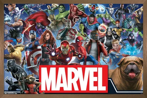 Miniatura 17 de Trends International Marvel Comics - Póster de pared de héroes del universo Marvel, 14.725 x 22.375 pulgadas, versión enmarcada de madera de granero