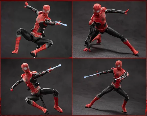 Miniatura 4 de LonullyMege No Way Home Spiderman Figuras de acción - 7 pulgadas, todos los articulados móviles, colección exquisita, modelo de regalo (Rojo y Negro)