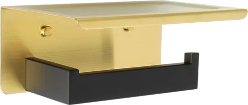 Miniatura 11 de Alise Soporte de Papel Higiénico, Soporte de Paños de Baño con Estante, Dispensador de Almacenamiento de Rollo de Papel Higiénico Doble de Acero