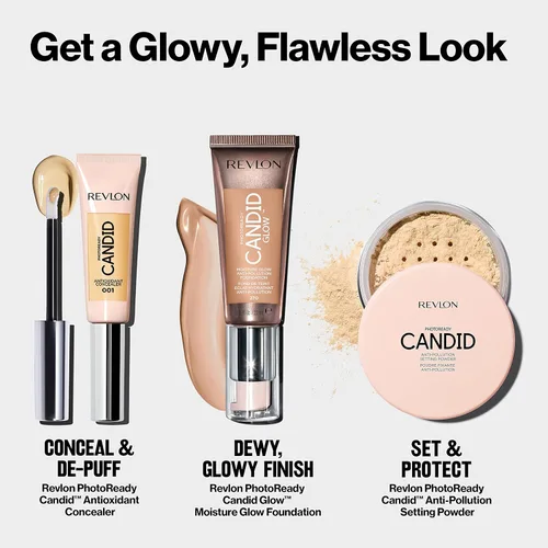Miniatura 8 de Revlon PhotoReady Candid Glow - Base de maquillaje anticontaminación con vitamina E y aceite de haya, ingredientes anti-luz azul, sin parabenos, Moca