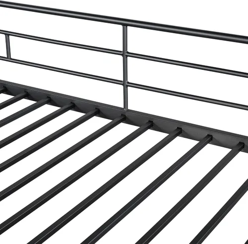 Miniatura 8 de Furniture of America Citing - Cama tipo loft de metal industrial con escalera en ángulo adjunta y barandillas de seguridad, no requiere somier