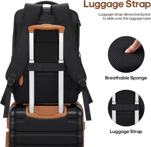 Miniatura 5 de Juegos de equipaje rígido de 20 pulgadas con mochila, equipaje de mano de 22 x 14 x 9 pulgadas, aprobado por aerolíneas para hombres y mujeres