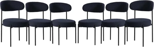Miniatura 22 de WestinTrends Alexandria Mid-Century - Sillas de comedor redondas tapizadas de sherpa (juego de 2), color gris carbón