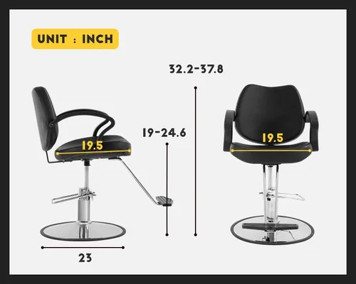 Miniatura 3 de PayLessHere Silla de peluquería, silla de salón, silla de salón para estilista, con bomba hidráulica resistente para estilista, silla hidráulica