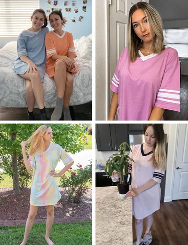 Miniatura 2 de Ekouaer Camisón de manga corta para mujer