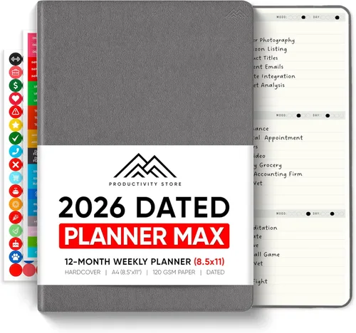 Miniatura 28 de Sin fecha, Agenda 2026, 8.5" x 11" - La Agenda de Productividad #1 para Lograr Tus Objetivos 2026 - Agenda 2026-2027 por PRODUCTIVITY STORE