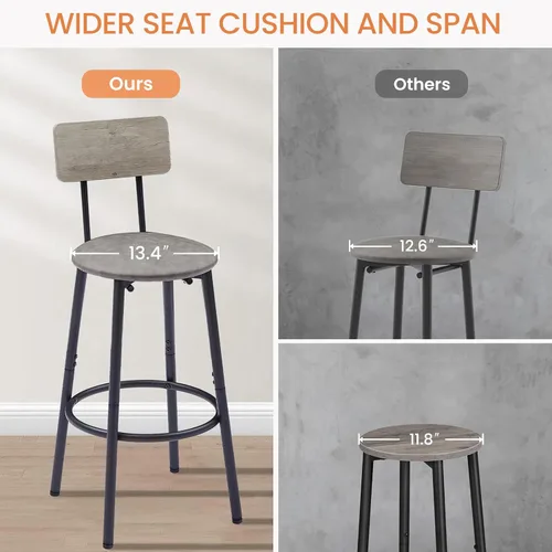 Miniatura 6 de Juego de 4 sillas de mesa de cocina, juego de mesa de comedor para 4 con taburetes de poliuretano, juego de comedor para 4, juego de cena de 5