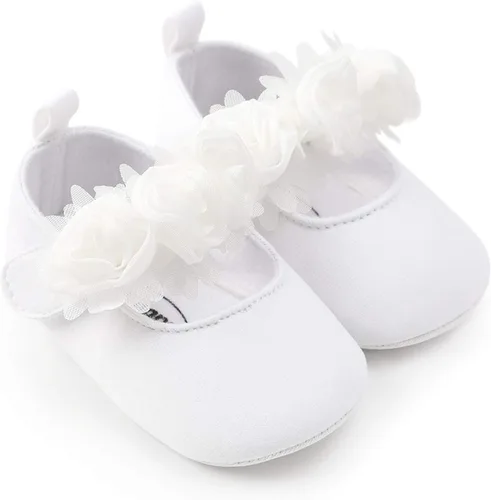 Miniatura 36 de RVROVIC Mocasines de princesa para bebé, zapatos brillantes de Mary Jane, zapatos de cuna de suela suave y ligera de primera calidad, zapatos
