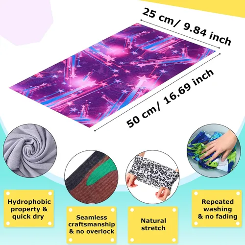 Miniatura 2 de JaGely 50 Pieces Neck Gaiter Sports Neck Head Wrap Headband Scarf Face Bandana Hair Wrap Neck Tube Balaclava for Women Men