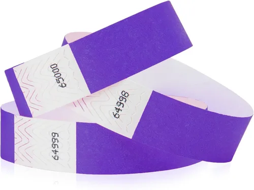 Miniatura 29 de 500 pulseras Tyvek verde neón para eventos, diseño a prueba de manipulaciones y color fluorescente que evitan la reutilización, pulseras de grado