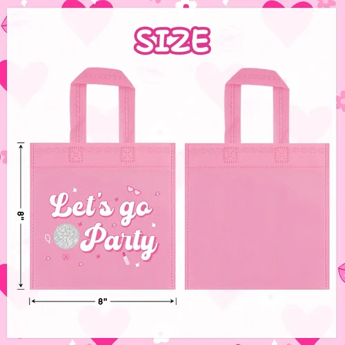 Miniatura 3 de FHzytg 20 bolsas de regalo de fiesta rosa para niñas, bolsas de dulces de princesa rosa intenso, bolsas de regalo, bolsas de regalo para fiestas
