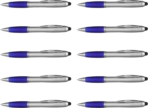Miniatura 10 de DISCOUNT PROMOS Juego de 10 bolígrafos Stylus, paquete a granel, tinta negra, ideal para oficina, escuela, negocios, ferias comerciales, eventos