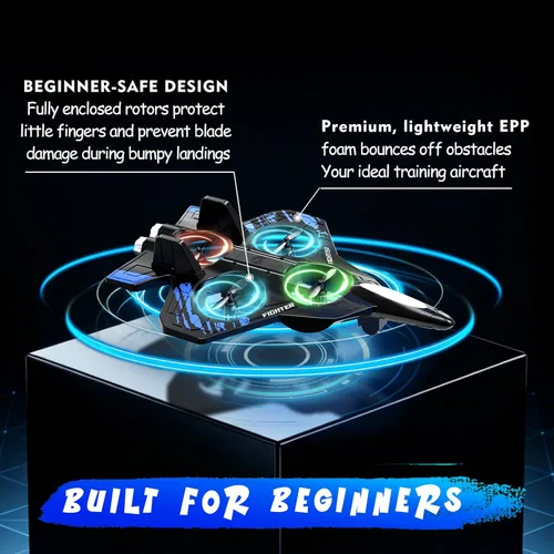 Miniatura 2 de Foam Remote Control Airplanes, RC Planes with Light, RC Airplane Fighter Jet for Kids Adults 8-16, 360° Flip, Stunt Roll, Drones for Kids 8-12