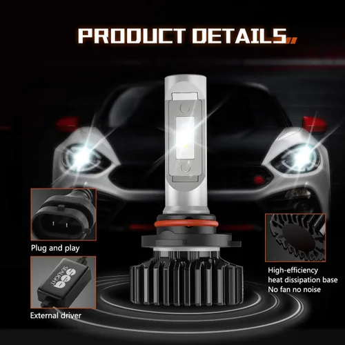 Miniatura 8 de SEALIGHT Bombillas 9005/HB3 H11/H8/H9, Luz 9005 H11 con Plug and Play, 60,000LM, Sin polaridad, Visión de conducción más amplia, Bombillas de luz