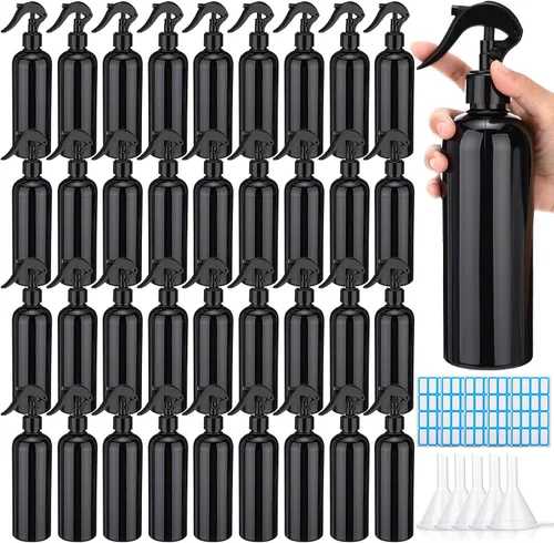 Miniatura 9 de Lallisa 36 botellas de plástico de 16 onzas a prueba de fugas, botellas vacías para soluciones de limpieza, botella rociadora de agua con boquilla