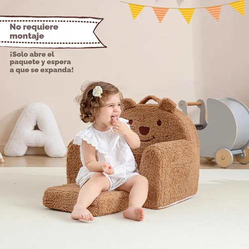 Miniatura 5 de Silla para niños pequeños, sofá plegable de oso sherpa, silla de lectura para niños, sofá abatible para niños, sofá convertible para niños de 1 a 3