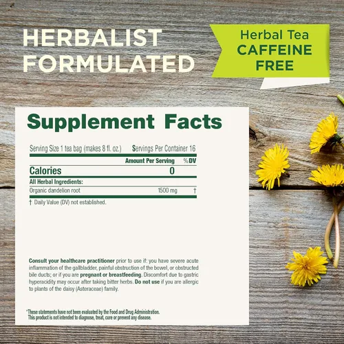 Miniatura 2 de Traditional Medicinals Té, raíz de diente de león tostado orgánico, apoya la función renal y la digestión saludable, 16 bolsas de té