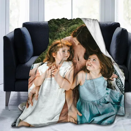 Miniatura 3 de Manta personalizada con imagen, mantas personalizadas con fotos, regalos personalizables para parejas, cumpleaños, aniversario de boda, 1 foto, 50 x