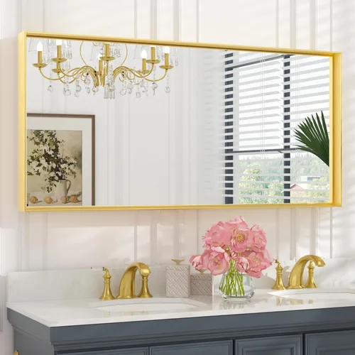 Miniatura 10 de Keonjinn - Espejo rectangular con marco negro para baño de 40 x 30 pulgadas, espejo de pared para sobre el lavabo, espejos de tocador de metal