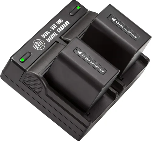 BM 2 NP-FV70 Baterías y cargador dual para Sony FDR-AX700, PXW-Z90V, HXR-NX80, HDR-CX455 HDR-CX675, CX330, CX900, PJ340, PJ540, PJ670B, PJ810,
