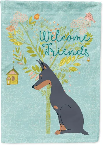 Miniatura 132 de Caroline's Treasures BB7594GF Bandera de jardín de Husky siberiano con texto en inglés "Welcome Friends" - Bandera decorativa para patio exterior