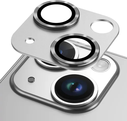 Miniatura 14 de Korecase Protector de lente de cámara para iPhone 14/iPhone 14 Plus, película de vidrio templado de metal para cámara, compatible con funda de lente