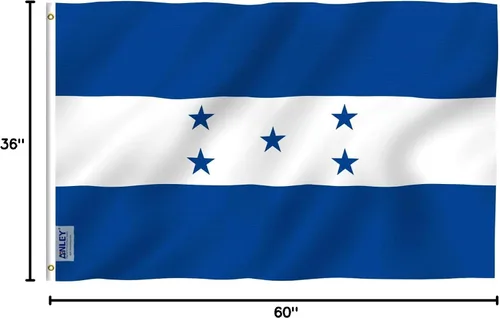 Miniatura 7 de Anley Fly Breeze - Bandera de Honduras de 3 x 5 pies, color vivo y a prueba de decoloración, cabecera de lona y doble costura, banderas nacionales
