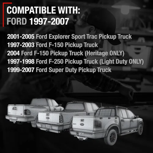 Miniatura 4 de T1A Reemplazo del conjunto de la manija del portón trasero – Compatible con modelos Ford F-250, F-350, F-450, F-550 Super Duty 1997-2007 – Negro