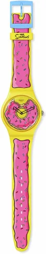 Miniatura 2 de Swatch Reloj casual de donas de los Simpsons Seconds of Sweetness, Amarillo, Los Simpson