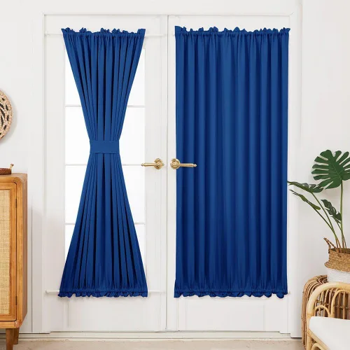 Cortina térmica para puerta con bolsillo para barra, opacas, tratamiento de ventanas con ojales y ojales | Deconovo 1 panel