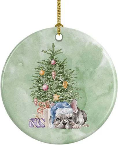 Miniatura 65 de Caroline's Treasures Bulldog, Bulldog inglés #2 y árbol de cerámica adorno colgante para árbol de Navidad, decoración colgante para el hogar