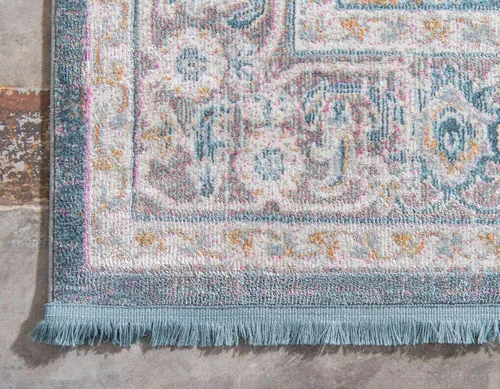 Miniatura 8 de Unique Loom Colección Baracoa - Alfombra de área Prado (2 pies 2 pulgadas x 3 pies 1 pulgada, Rectangular, Gris/Azul)