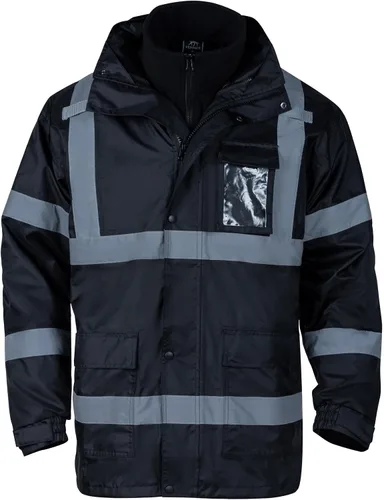 Miniatura 2 de VENDACE Chaquetas de seguridad reflectantes de alta visibilidad para hombres 3 en 1 ANSI Clase 3 Hi Vis Chaqueta de invierno impermeable