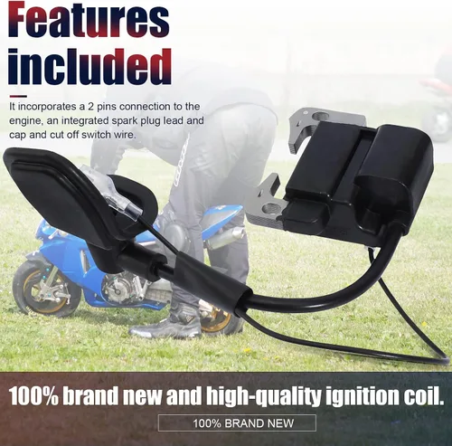 Miniatura 5 de Bobina de encendido bujía L7T para 2 tiempos 33cc 43cc 47cc 49cc 50cc Mini moto Dirt Pocket Bike Chopper Scooter Niños Quad ATV Minimoto