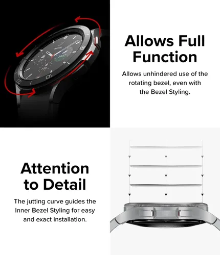Miniatura 8 de Ringke Estilo de bisel interior compatible con Samsung Galaxy Watch 4 Classic 1.654 pulgadas, acero inoxidable antiarañazos anillo interior bisel
