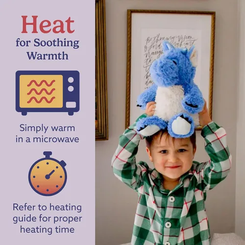 Miniatura 4 de warmies Animales de peluche con peso y aptos para microondas, dragón, peluche con calefacción para calidez y comodidad, lindos juguetes de felpa
