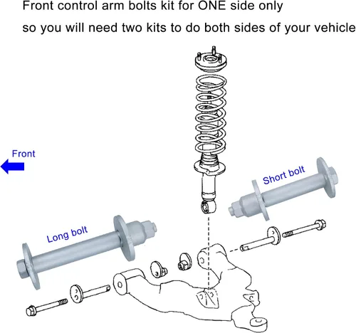 Miniatura 4 de Pernos de ajuste de punta inclinada de alineación delantera, kit de pernos de leva para brazo de control inferior compatible con Toyota Tundra