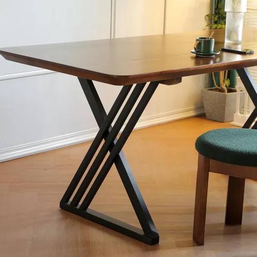 Miniatura 3 de Patas triangulares de metal de 28 pulgadas, base de escritorio resistente para bricolaje Heavy-duty Carbon Steel, Matte Black Finish