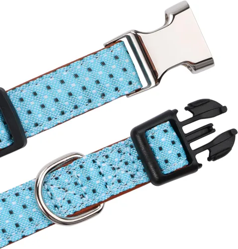 Miniatura 5 de Collar de Perro con Pajarita Patrón a Cuadros Azul Cielo con Pajarita para Perros Niño Niña Mediano C1_Checkered_Azul cielo